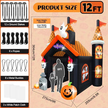 12FT Halloween Haunted House Inflatable Archway with LED Light