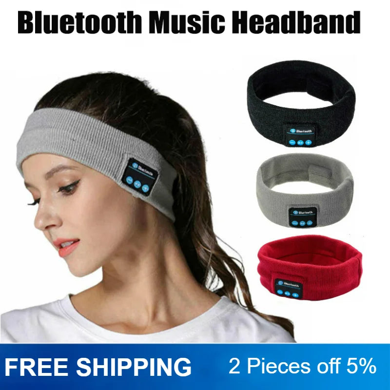 Bluetooth Thin Soft Elastic Comfortable Wireless Headband  Headset