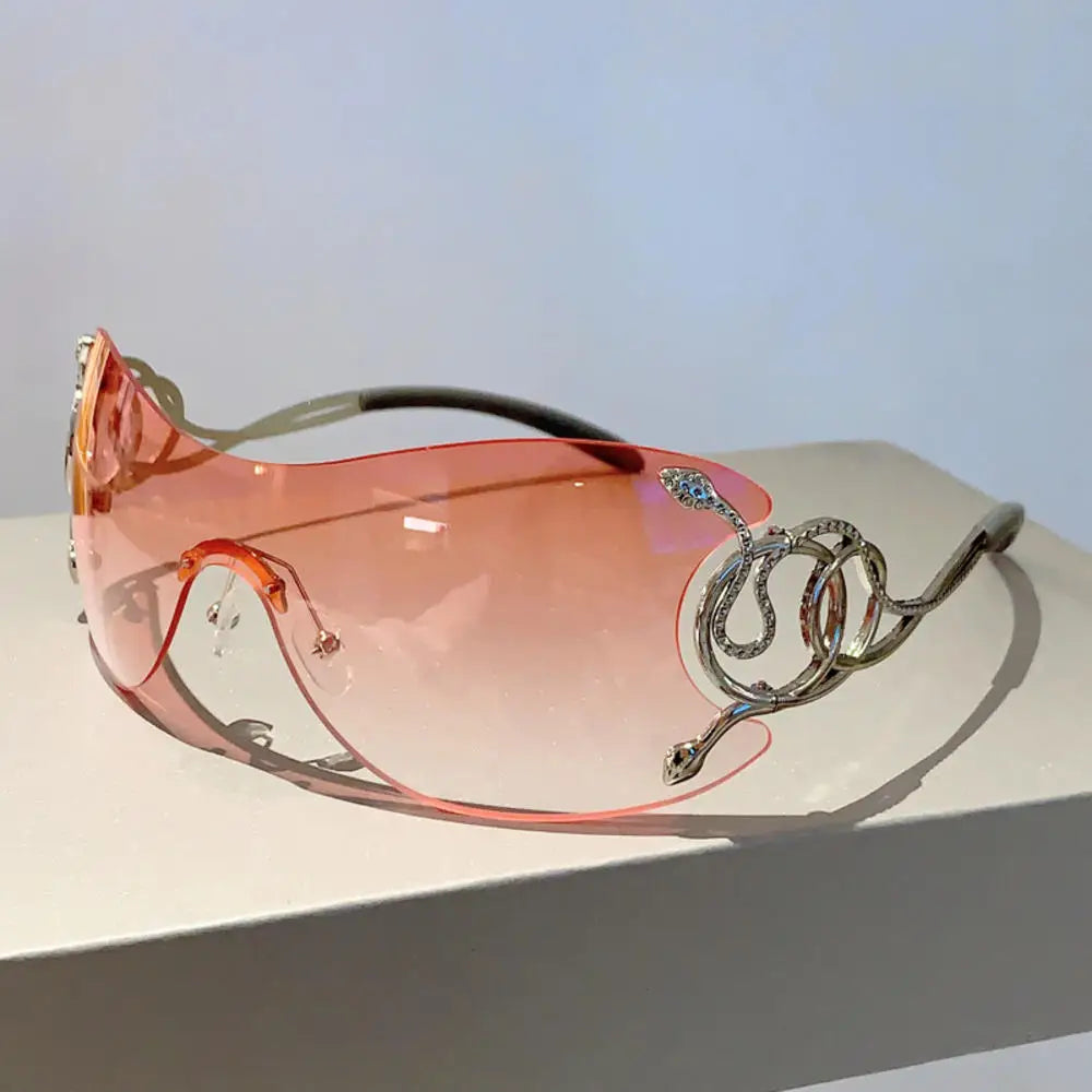 KLASSNUM Rimless Stylish Gradient Lens Metal Frame Eyewear