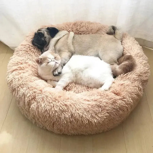 Round Super Soft Plush Dog Bed