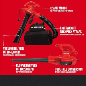 Craftsman 3-in-1 Leaf Vacuum, Blower and Mulcher