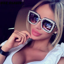 Street Shot Goddess Temperament Large Square Frame Sunglasses