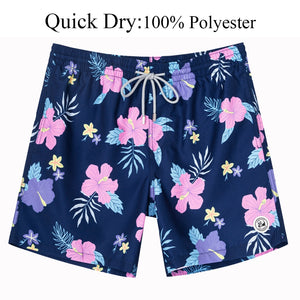 Quick Dry Beach Board Shorts with Mesh Lining