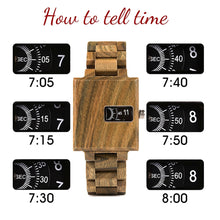 BOBO BIRD Ebony Wooden Delicate Square Timepiece