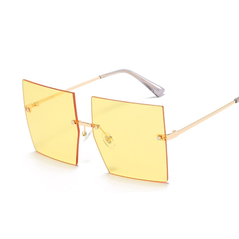 Vintage Square Rimless Sunglasses