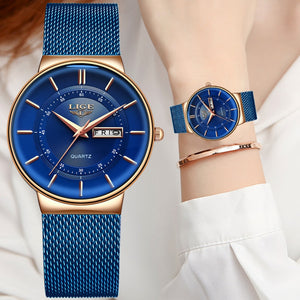 LIGE Ultra-thin Stainless Steel Quartz Watch