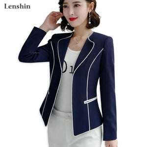 Lenshin Binding Hidden Breasted Full Sleeve Slim Elegant Jacket