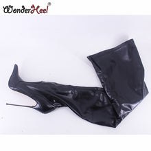 16cm Ultra Thin Metal Extreme High Heel Matt Leather Over Knee Boots