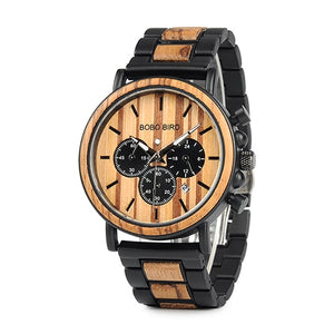 BOBOBIRD Quartz Chronograph Wooden Strap Watch