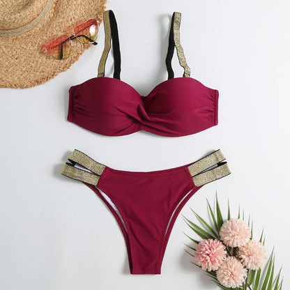 Vintage Retro Patchwork Brazilian Swimsuit
