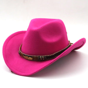 Wool Western Cowboy Hat With Leather Band