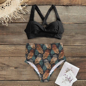 High Waist Floral Bottom Two-piece Swimsuit