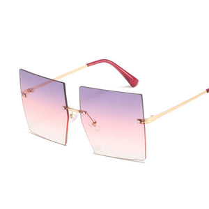 Vintage Square Rimless Sunglasses