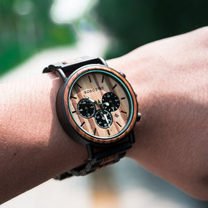 BOBOBIRD Quartz Chronograph Wooden Strap Watch