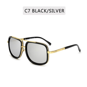 Big Frame Square  Metal Retro Sunglasses