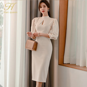 Puff Sleeve Pencil Dress