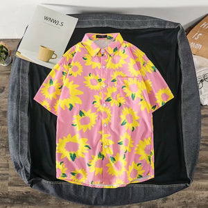 Daisy Printed Hawaiian Beach Shirt