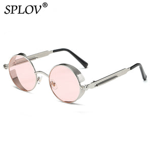 Retro Round Steam Punk Metal Frame Sunglasses