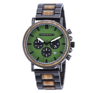 BOBOBIRD Quartz Chronograph Wooden Strap Watch