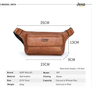 Functional Leather Hip Bag