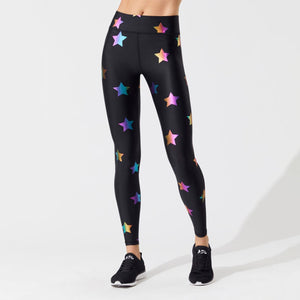 Colored Stars Pattern Digital Printed Leggings