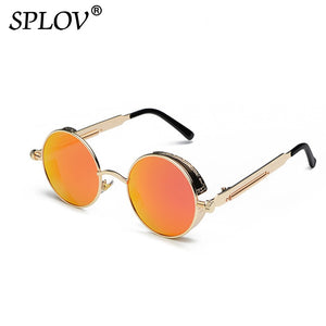 Retro Round Steam Punk Metal Frame Sunglasses