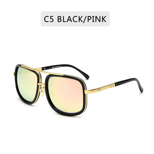 Big Frame Square  Metal Retro Sunglasses