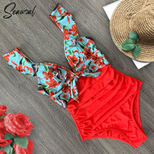 Ruffled One Piece Off The Shoulder Swimwear