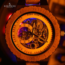 Bobo Bird Mechanical Wooden Luminous Wristwatch