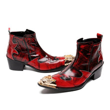 Italian Steel Pointed Toe Western Styles Double Buckle Strap Boots