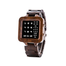 BOBO BIRD Ebony Wooden Delicate Square Timepiece