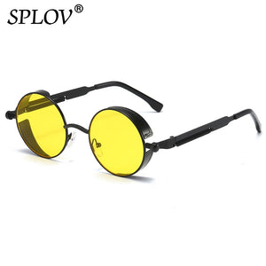 Retro Round Steam Punk Metal Frame Sunglasses