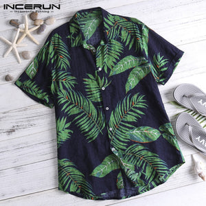 Hawaiian Tropical Floral Print Short Sleeve Shirt