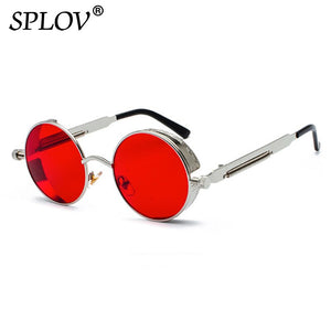 Retro Round Steam Punk Metal Frame Sunglasses