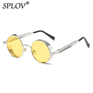 Retro Round Steam Punk Metal Frame Sunglasses