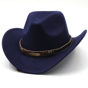 Wool Western Cowboy Hat With Leather Band