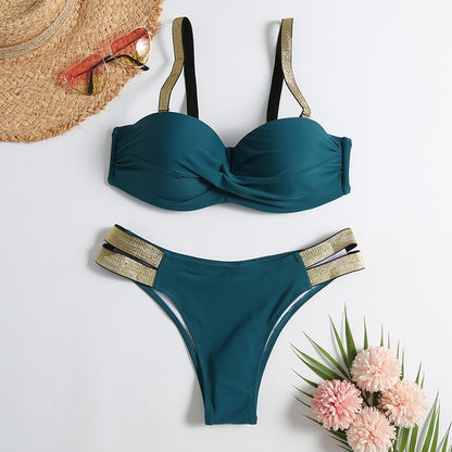 Vintage Retro Patchwork Brazilian Swimsuit