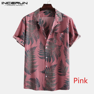 Hawaiian Tropical Floral Print Short Sleeve Shirt