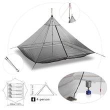 Ultralight 2-4 Person Outdoor Nylon Silicone Coated Pyramid Tent