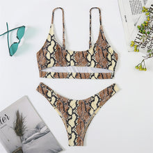 One Shoulder Leopard High Waist Swimwear