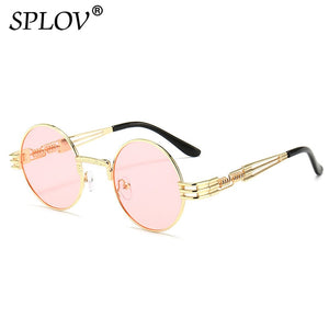 Fashion Retro Round Double Spring Leg Metal Sunglasses