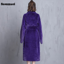 Oversized Purple Warm Fluffy Soft Faux Fur Robe