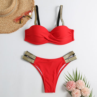 Vintage Retro Patchwork Brazilian Swimsuit