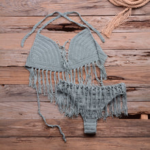 Crochet Tasseled Bikini Set