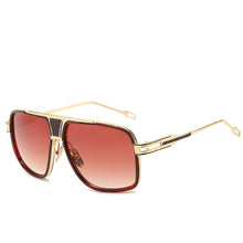 Retro Metal Gradient Square Frame Oversized Sunglasses