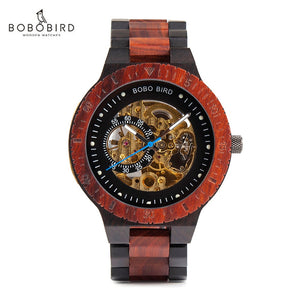 Bobo Bird Mechanical Wooden Luminous Wristwatch