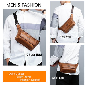 Functional Leather Hip Bag