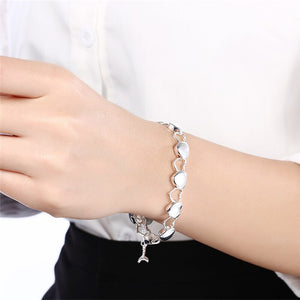 925 Sterling Silver Full Heart Bracelet