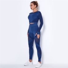 2 Piece Long Sleeve Crop Top + High Waist Leggings Sets