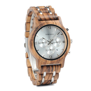 BOBOBIRD Quartz Chronograph Wooden Strap Watch